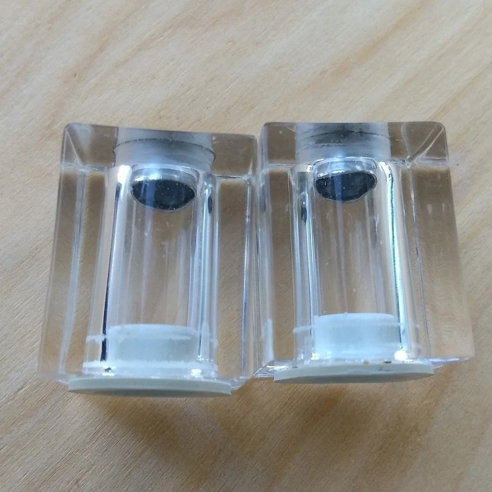 VINTAGE Lucite Salt Pepper Shakers Square Set Mid-Century Modern Retro